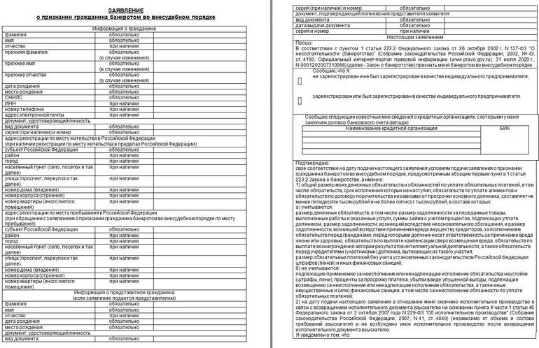 Заявление о банкротстве через МФЦ